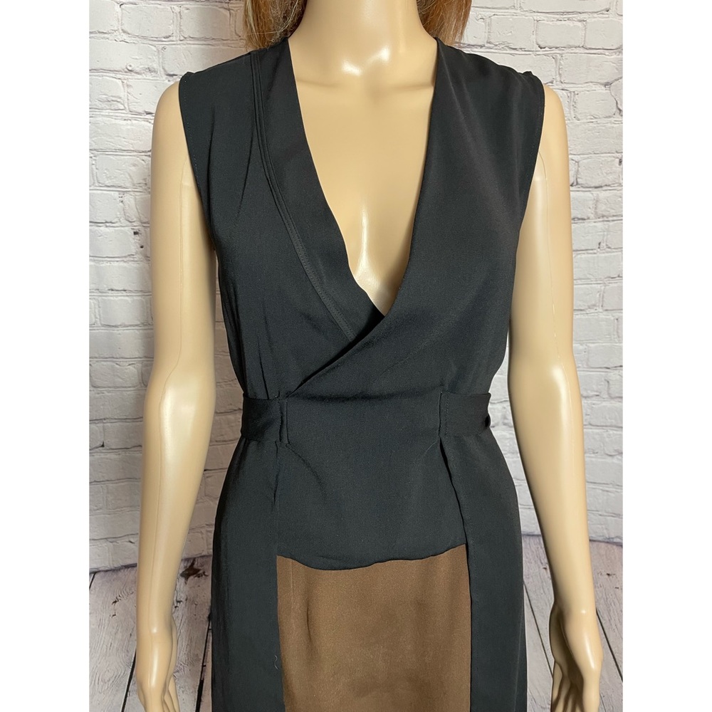 Zara Basic Collection Sleeveless Back Tie Black T… - image 2